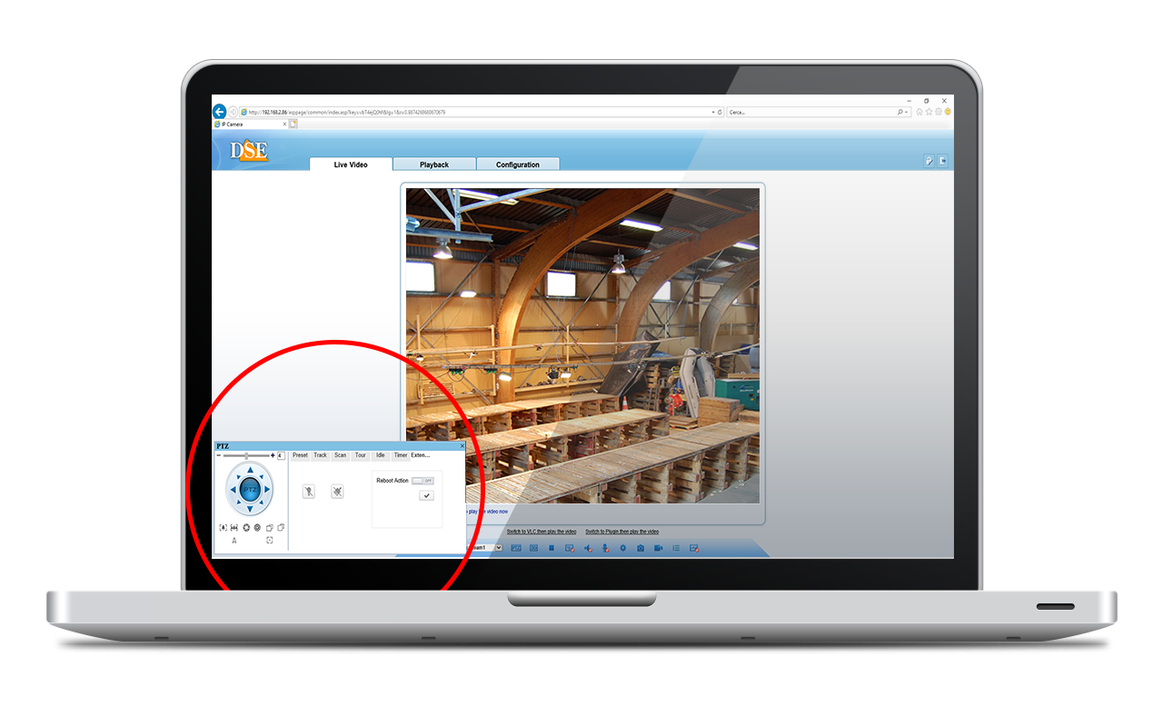 Controllo telecamera IP da browser